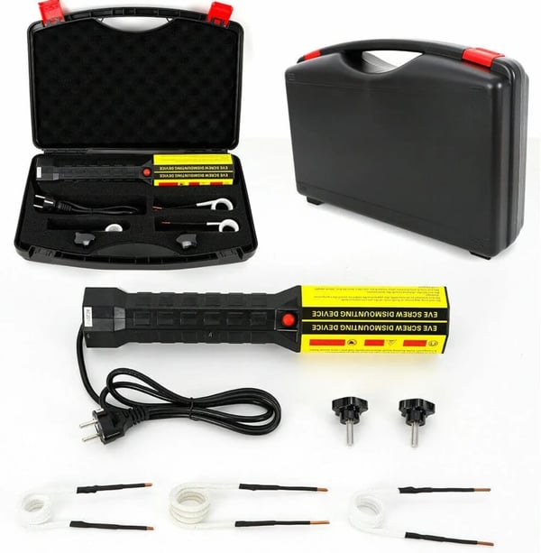 Magnetisk induktionsvarmer - Portabel bolt- & møtrikløsner sæt - 1000W - 220V EU-stik - Flamfri - Sort