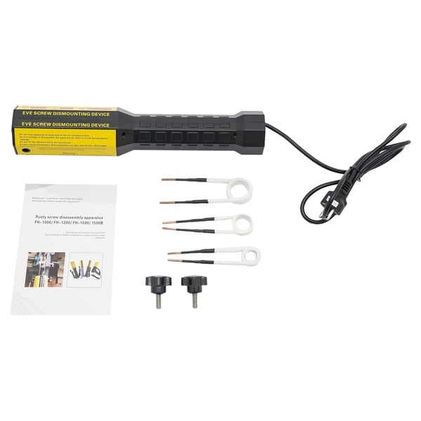 Magnetisk induktionsvarmer - Portabel bolt- & møtrikløsner sæt - 1000W - 220V EU-stik - Flamfri - Sort