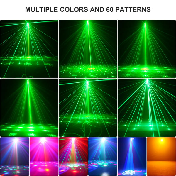 LED Bee's Eye 5-i-1 - DMX scenelys - 40 W - DMX512 12 kanaler - Lydaktiveret/auto/master-slave - RGB strobe & laser - Varmt lys
