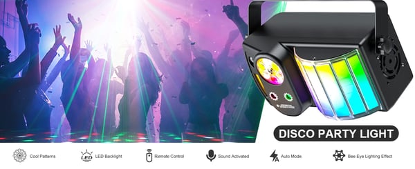 LED Bee's Eye 5-i-1 - DMX scenelys - 40 W - DMX512 12 kanaler - Lydaktiveret/auto/master-slave - RGB strobe & laser - Varmt lys
