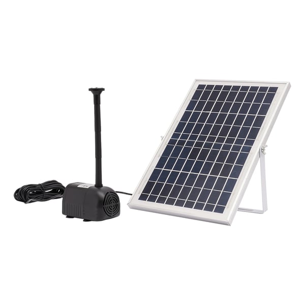 Solcelledrevet fontænepumpe - Havedamspumpe - Flow 1000 l/t - Med solcellepanel - Til udendørs brug - Sort
