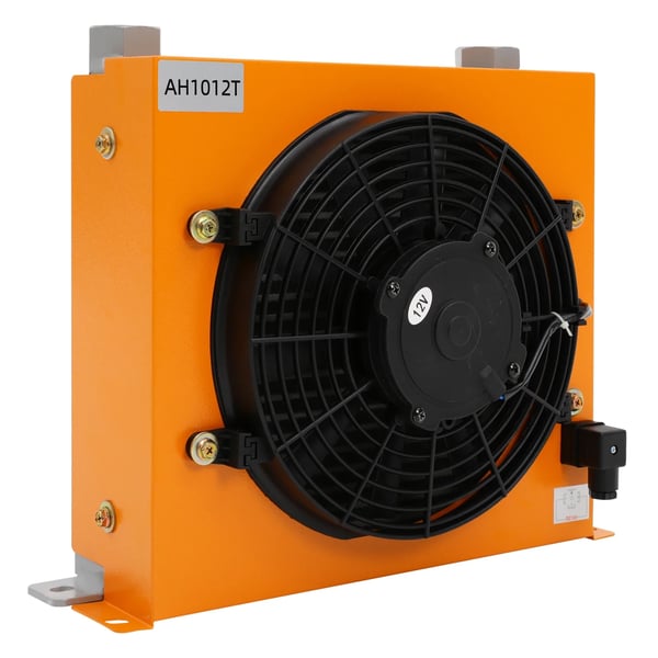Hydraulisk oljekylare - Luftkyld värmeväxlare - Luftkylning - 120 W - DC 12 V - 6000 kcal/h - 100 L/min - 30–45 dB - Gul