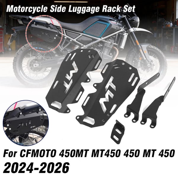 Motorcykel MOLLE ophængspanel - Sidebagageramme beslag - Aluminiumlegering - Bageste sideramme - Til 450MT 2024–2026