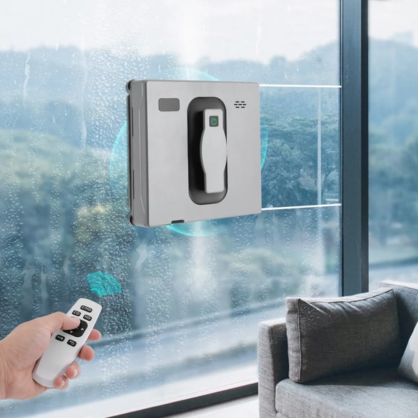 Robot vinduesrenser - Vinduesrobot - 2500 Pa Sugekraft - 72 W - Fjernbetjening - Automatisk Rengøring - Ultratyndt Design - Børsteløs Motor - Grå