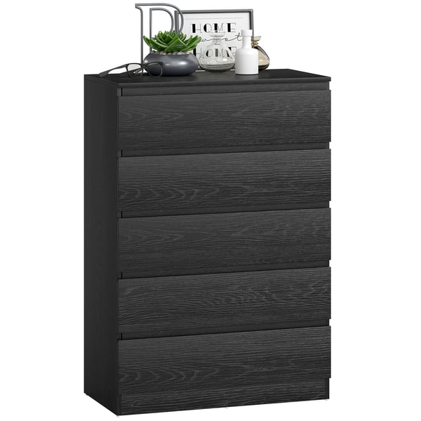 Byrå - Lådbyrå - 5 Lådor - 77 x 40 x 111,5 cm - Modern design - Svart