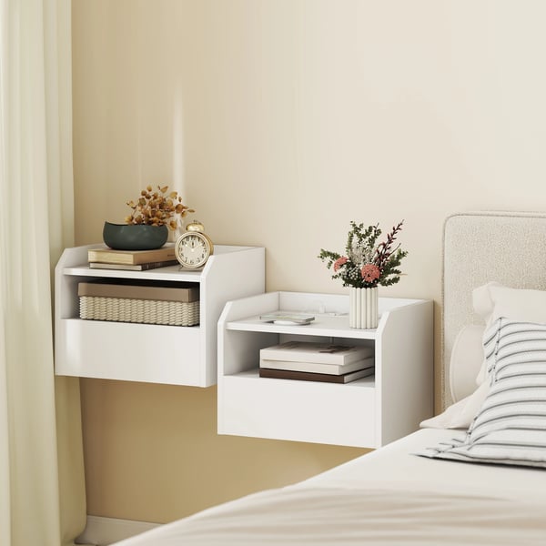 Sängbord/Nattduksbord - Sovrumsmöbel - Modern marockansk stil - 40×29×29 cm - Vit