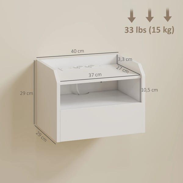 Sängbord/Nattduksbord - Sovrumsmöbel - Modern marockansk stil - 40×29×29 cm - Vit
