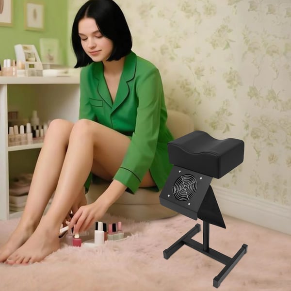 Pedicure Stol - Fritstående - Støvudsug 22W - Justerbar Højde - Omdr/min 2600 - Bæreevne 10 kg - Spænding 220V - Metal & PVC - Sort