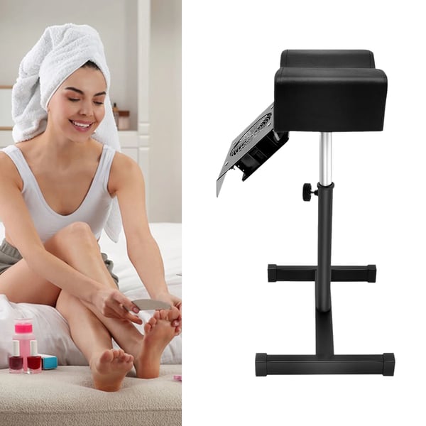 Pedicure Stol - Fritstående - Støvudsug 22W - Justerbar Højde - Omdr/min 2600 - Bæreevne 10 kg - Spænding 220V - Metal & PVC - Sort