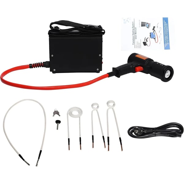Induktionsvarmer Til Bil - Effekt 1500 W 220 V - Magnetisk, Flammefri - 3 Varmespoler - Til Skruer Og Møtrikker - Sort