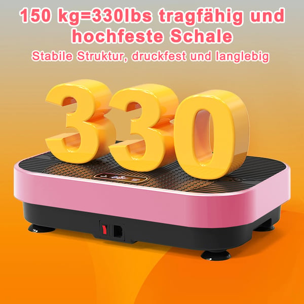 Vibrationsplade - Vibrationsplatform - Helkropstræning - Lymfedrænage - Cardiotræning - Med LED-Lys - Til Fødderne - Pink