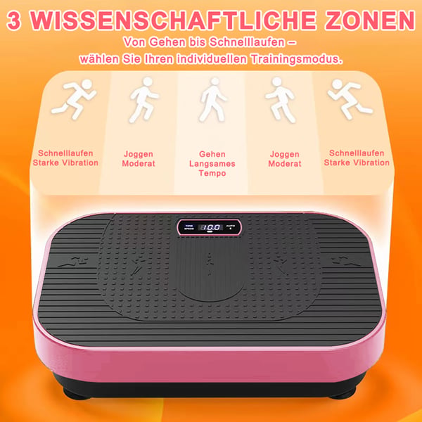Vibrationsplade - Vibrationsplatform - Helkropstræning - Lymfedrænage - Cardiotræning - Med LED-Lys - Til Fødderne - Pink