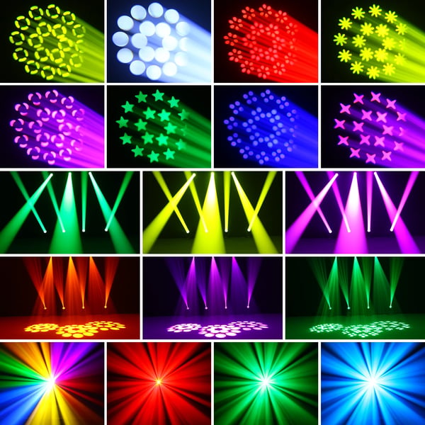 LED Beam Moving Head - 150W Scene & DJ‑lys - DMX 11/13 Kanaler - Spænding 90–240V - EU‑stik - Auto/Lyd/Master‑Slave - Varmt Lys