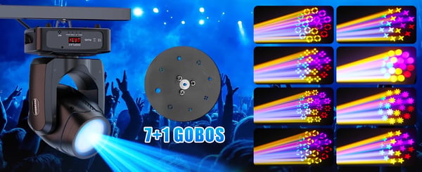 LED Beam Moving Head - 150W Scene & DJ‑lys - DMX 11/13 Kanaler - Spænding 90–240V - EU‑stik - Auto/Lyd/Master‑Slave - Varmt Lys