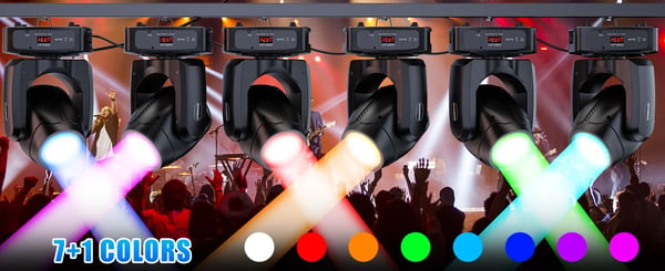 LED Beam Moving Head - 150W Scene & DJ‑lys - DMX 11/13 Kanaler - Spænding 90–240V - EU‑stik - Auto/Lyd/Master‑Slave - Varmt Lys