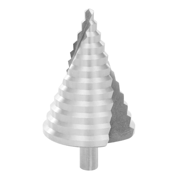 Trinbor - Keglebor - 6–60 mm - 12 trin - HSS - Spiralspor - Til PVC og træ - Sølv