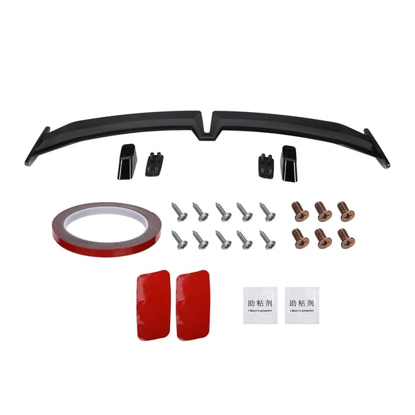 GT Wing Bilspoiler - Bagvinge - Universal Pasform - 147 cm - Montering uden boring - ABS-plast - Sort