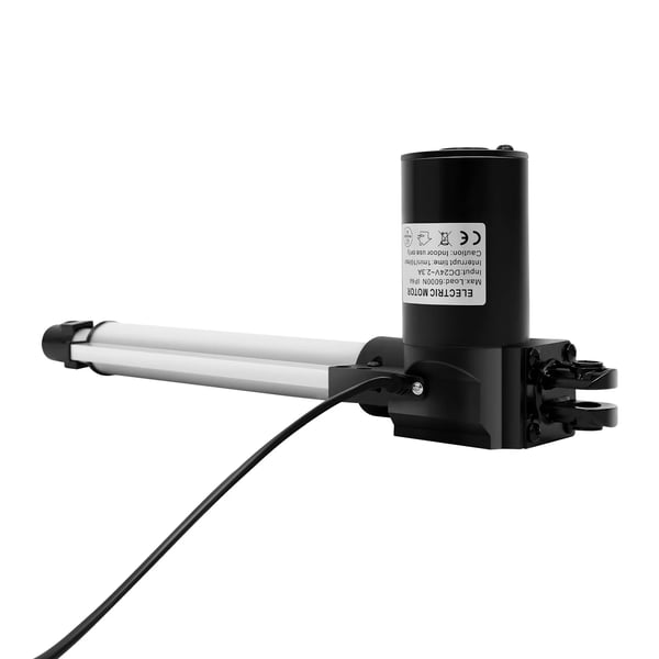 Lineær aktuator - Elektrocylinder - 60 W - 6000 N løftekapacitet - Slaglængde 230 mm - Motor Ø 6,4 cm - Sort