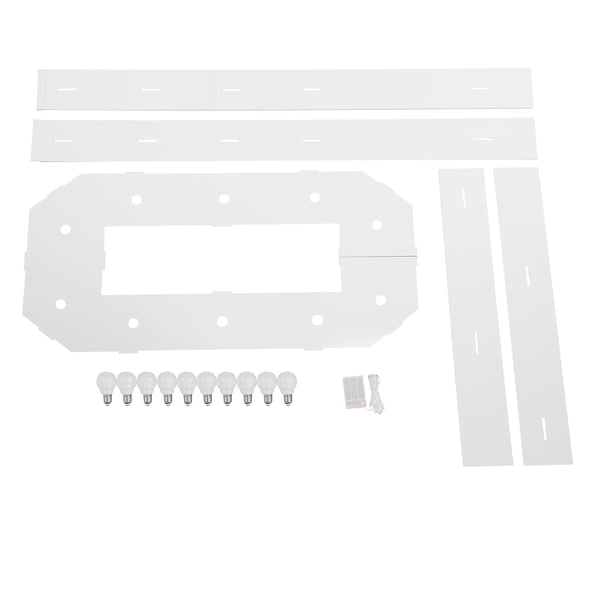 LED Tal 0 Lysskilt - Batteridrevet - Varmhvidt Lys - Fest/Bryllup/Fødselsdag Dekoration - Genanvendelig - Hvid