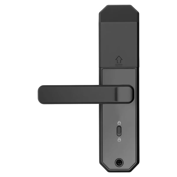 Smart dörrlås med handtag - Kodlås - Fingeravtryck/PIN/nyckel - Användare 200 - Batteri 4×AAA inkl., USB-nödström - Trädörr 35–50 mm - Svart