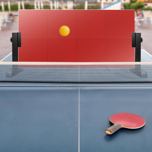 Bordtennis returbræt - 2. generation rebound board - Selvtræning - Gummioverflade - Stabil ramme - Rød/sort