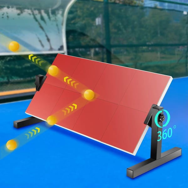 Bordtennis returbræt - 2. generation rebound board - Selvtræning - Gummioverflade - Stabil ramme - Rød/sort
