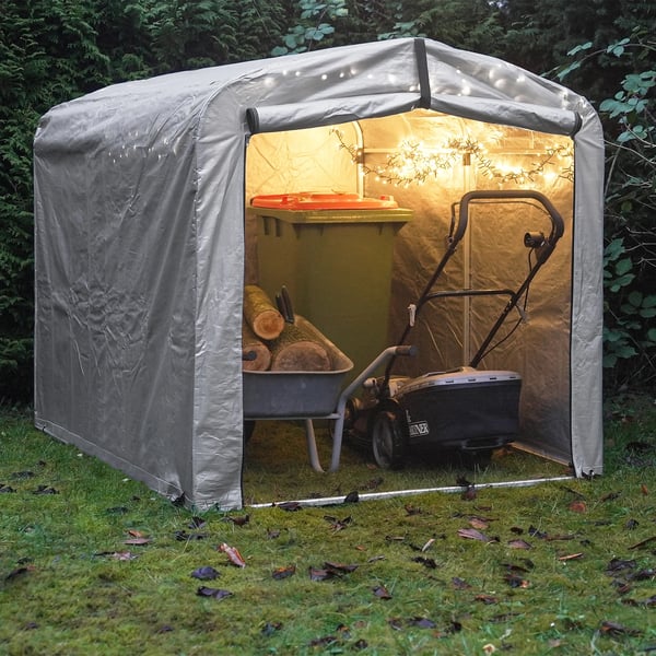 Cykelgarage & Cykeltelt - Opbevaringstelt - Vejrbestandig - UV-beskyttelse - PE-dug - Metalramme - 159x165x219 cm - Sølv