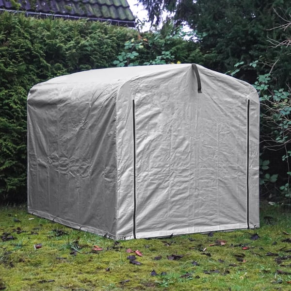 Cykelgarage & Cykeltelt - Opbevaringstelt - Vejrbestandig - UV-beskyttelse - PE-dug - Metalramme - 159x165x219 cm - Sølv