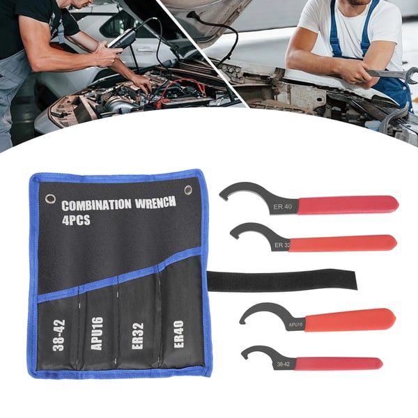 Avainsarja - 4 osaa - Auto- ja CNC-huoltoon - Metallille - Punainen