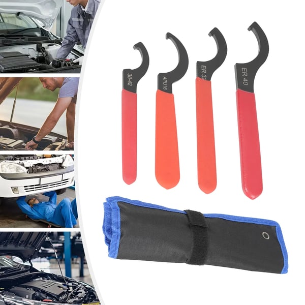 Avainsarja - 4 osaa - Auto- ja CNC-huoltoon - Metallille - Punainen