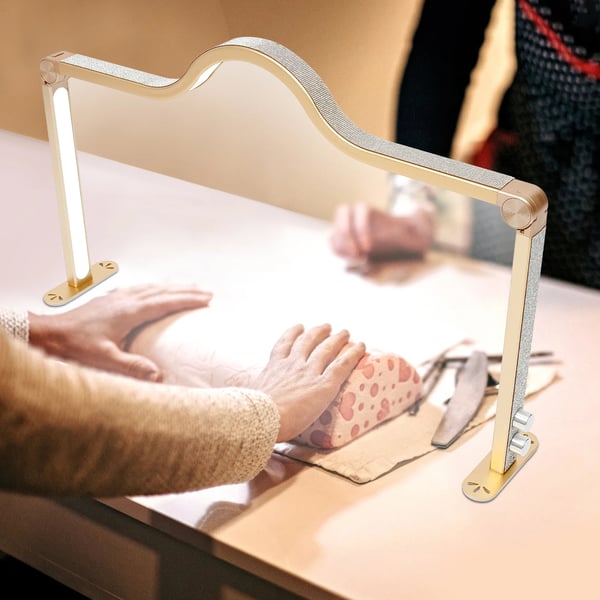Halvmåne LED Lampe - Bordlampe til manicure - U-formet Bue - Sammenklappelig - 48 W - Til Vipper og Salon - Guld