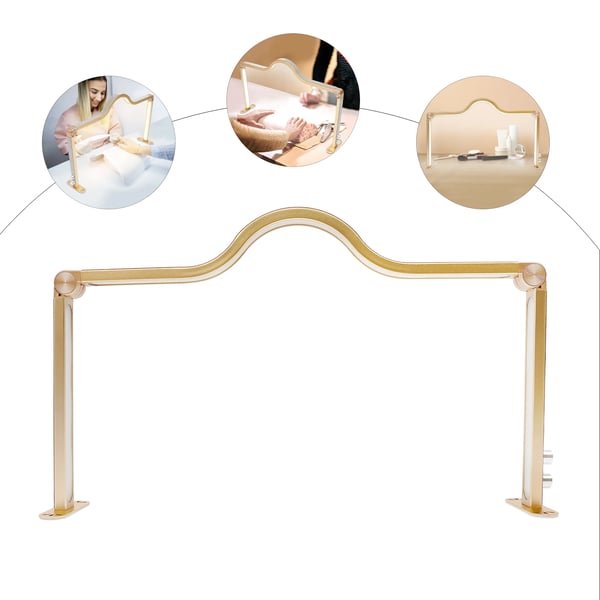 Halvmåne LED Lampe - Bordlampe til manicure - U-formet Bue - Sammenklappelig - 48 W - Til Vipper og Salon - Guld