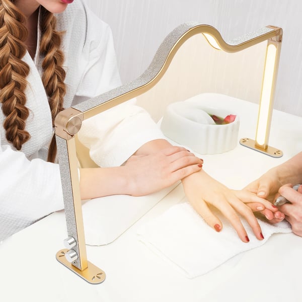 Halvmåne LED Lampe - Bordlampe til manicure - U-formet Bue - Sammenklappelig - 48 W - Til Vipper og Salon - Guld