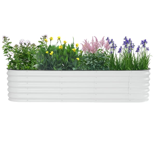 Hævet højbed - Plantekasse i stål - Korrugerede sider - Højde 43 cm - Nem montering - Til grøntsager, blomster og krydderurter