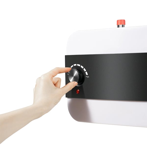 Elektrisk vandvarmer - 6 L mini-beholder - 1500 W - IPX4 - 30–65 °C - 8–15 min - Til køkken/bad/vask - Hvid