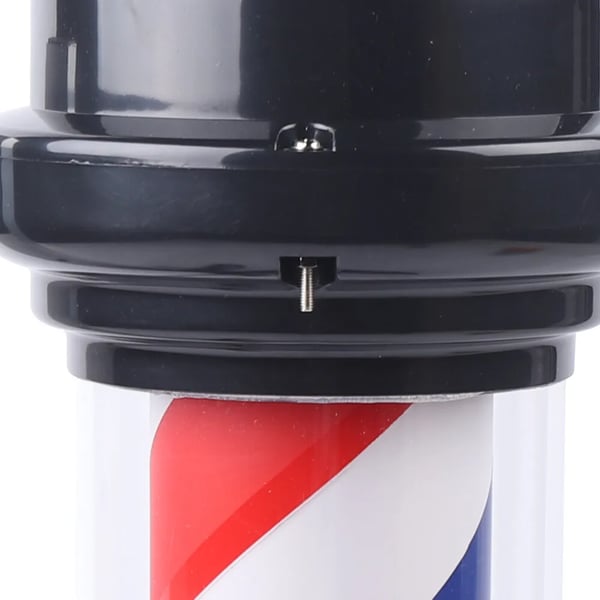 Barber Pole barberstang LED-skilt - Vægmonteret salonsskilt - 50,8 cm - Roterende - Energibesparende LED - Sort med rød/hvid/blå striber