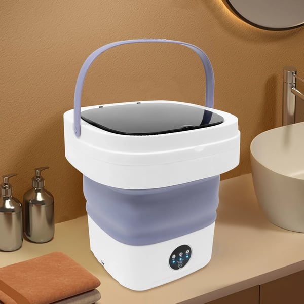 Bærbar Vaskemaskine - Foldbar Mini-vaskemaskine - Kapacitet 12 L - Til Lejlighed/Hotel - ABS - Lilla