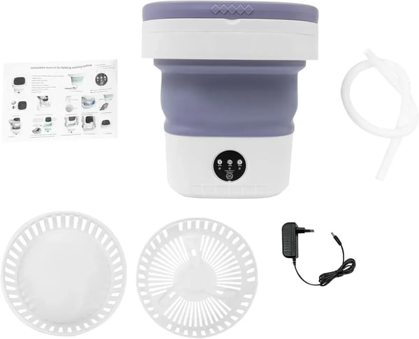 Bærbar Vaskemaskine - Foldbar Mini-vaskemaskine - Kapacitet 12 L - Til Lejlighed/Hotel - ABS - Lilla