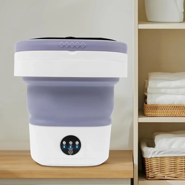 Bærbar Vaskemaskine - Foldbar Mini-vaskemaskine - Kapacitet 12 L - Til Lejlighed/Hotel - ABS - Lilla