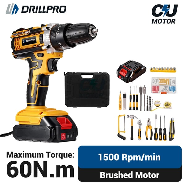 Porakone/ruuvinväännin - Johdoton 18V - 1600 r/min - Harjallinen moottori - Ilman akkua (runko) - CE-sertifioitu - DIY-käyttöön