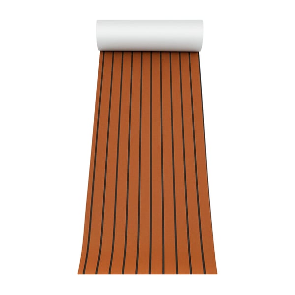 Marin EVA-skum Teakimitation - Däcksmatta/Decking Sheet - 240×60 cm - 6 mm Tjock - Halkfri - För Båtdäck