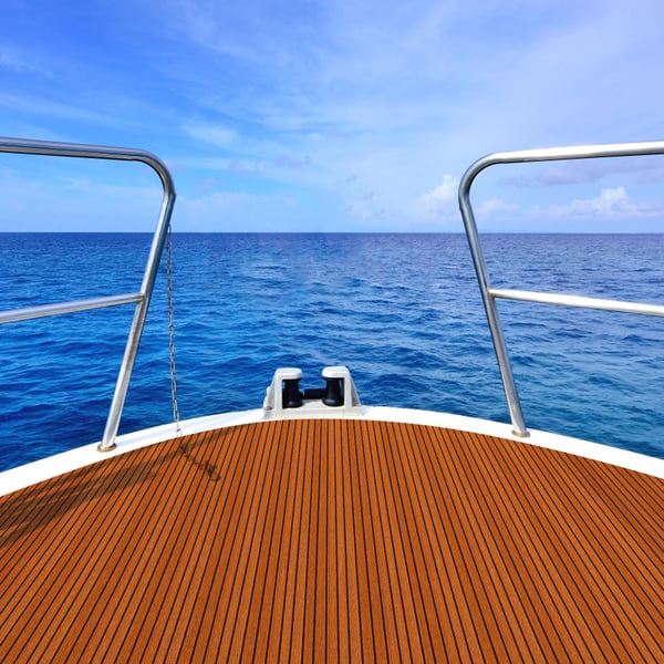 Marin EVA-skum Teakimitation - Däcksmatta/Decking Sheet - 240×60 cm - 6 mm Tjock - Halkfri - För Båtdäck