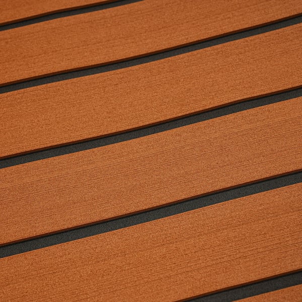 Marin EVA-skum Teakimitation - Däcksmatta/Decking Sheet - 240×60 cm - 6 mm Tjock - Halkfri - För Båtdäck