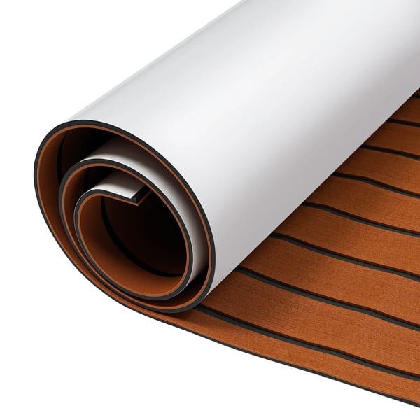 Marin EVA-skum Teakimitation - Däcksmatta/Decking Sheet - 240×60 cm - 6 mm Tjock - Halkfri - För Båtdäck