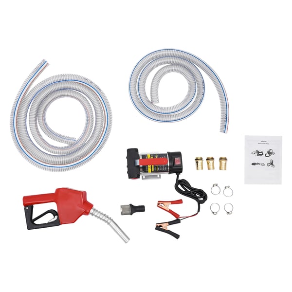 Dieselin siirtopumppu - Itseimevä 12V - 50 l/min - 175 W - 3600 rpm - Automaattipistooli - Suodatin ja letku - Punainen