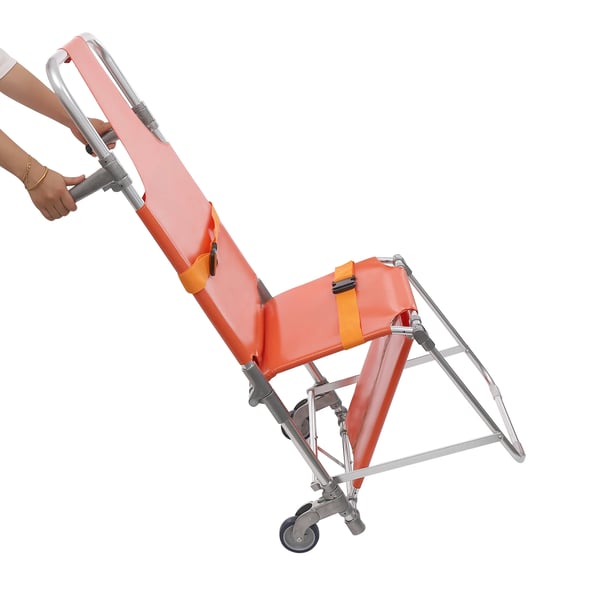 Evakueringsstol/Redningsstol - Til trapper - Sammenklappelig - Aluminiumlegering - 2 hjul - Max 159 kg - Orange