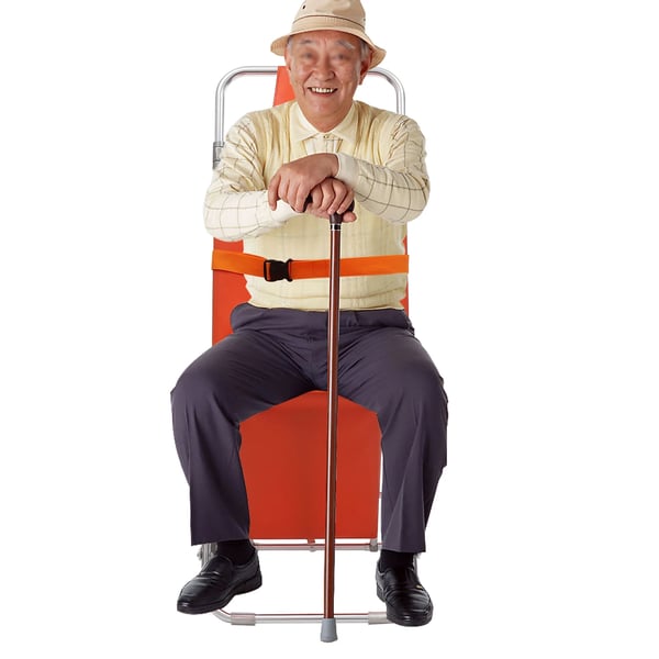 Evakueringsstol/Redningsstol - Til trapper - Sammenklappelig - Aluminiumlegering - 2 hjul - Max 159 kg - Orange