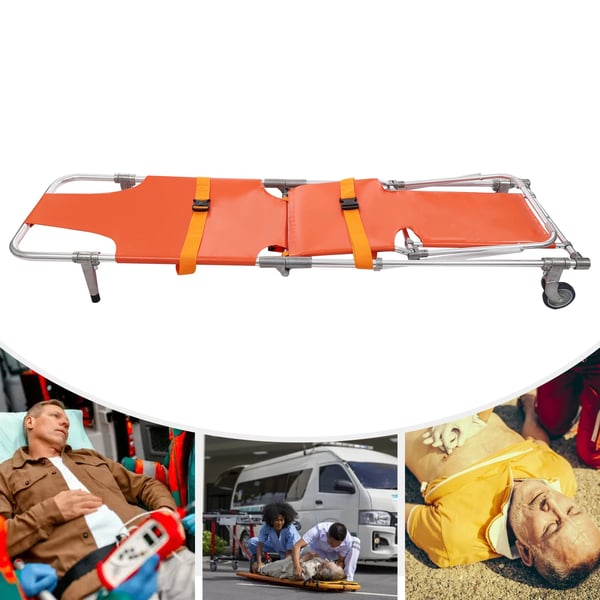 Evakueringsstol/Redningsstol - Til trapper - Sammenklappelig - Aluminiumlegering - 2 hjul - Max 159 kg - Orange