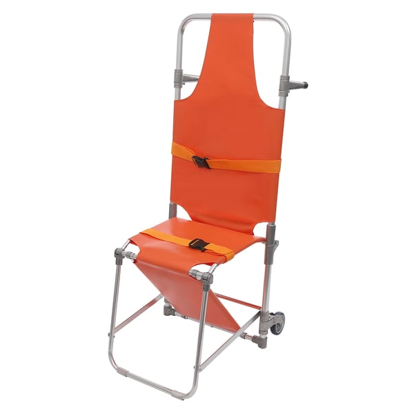 Evakueringsstol/Redningsstol - Til trapper - Sammenklappelig - Aluminiumlegering - 2 hjul - Max 159 kg - Orange