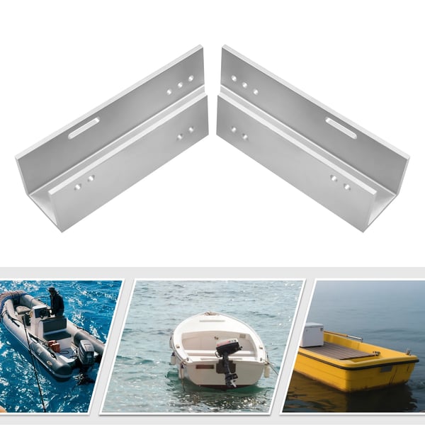 Jackplate til påhængsmotor - Manuel højdejustering - Aluminiumslegering - Oxidationsbestandig - Tykkelse 10 mm - Mål 10×10×38,5 cm - Sølv